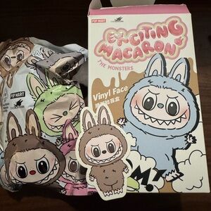 Auth Pop Mart Exciting Macaron Vinyl Face Figure Labubu Pendant Toffee